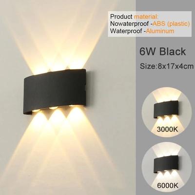 Uplift Picks Modern White LED Up Down Wall Light For Indoor And Outdoor Spaces black (6 W) warm White (2700 3500k) waterproof