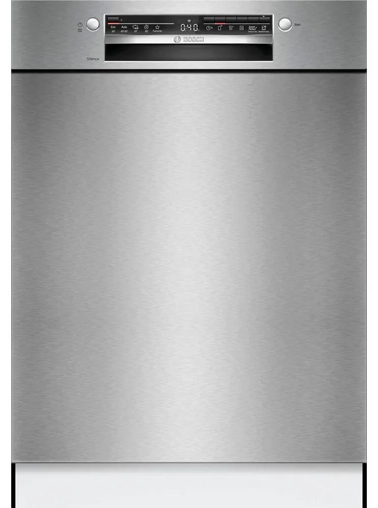 Bosch Serie 2 SMU2HVS06E, Unterbau, Standardgröße (60 cm), Edelstahl, Edelstahl, Weiß, Tasten, Touchsteuerung