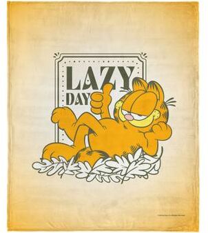Nickelodeon Garfield Lazy Day Silk Touch Throw Blanket 50x60 Inches by Barefoot Bungalow in Tan (Size OS)
