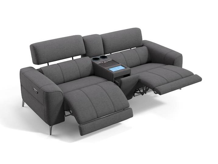 Stoff Kinocouch RIVA 2er Stoffsofa 2-Sitzer Körperschallwandler Bass-Shaker Butt-Kicker