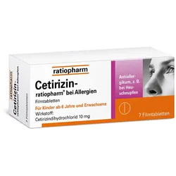 CETIRIZIN-ratiopharm bei Allergien 10 mg Filmtabl. 7 St