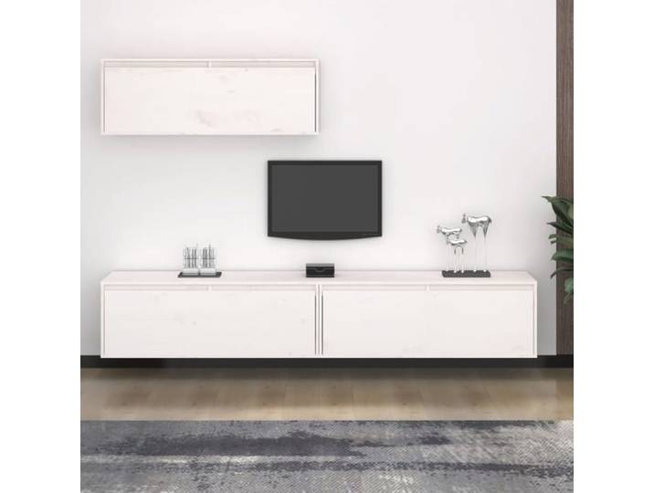 3x Meubles TV Muraux Flottants Suspendus Centres de Divertissement Meubles de Rangement Salon Salle de Séjour Blanc 3100140