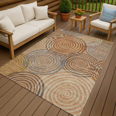 Addison Rugs Machine Washable Indoor/ Outdoor Contemporary Swirls Chantille Rug