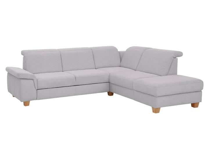 Ecksofa HOME AFFAIRE Dalia L-Form , silber, B:256cm T:221cm, Luxus-Microfaser Florence (100% Polyester);Luxus-Microfaser weich (90% Polyester, 10% Polyamid);Webstoff (100% Polyester), Sofas, Ecksofa, mit Federkernpolsterung, wahlweise mit Schlaffunktion, Bettkasten