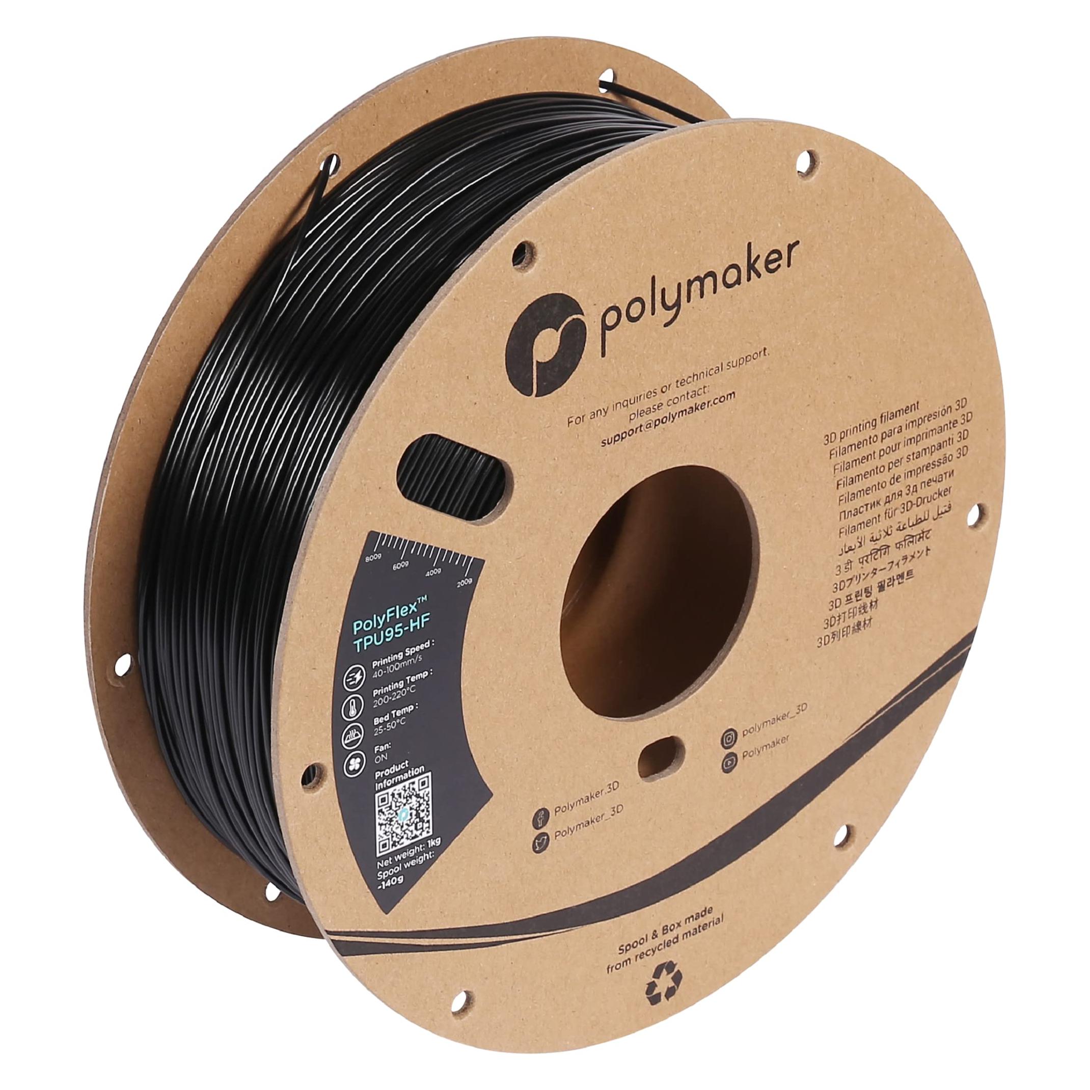 Polymaker PolyFlex TPU-95A High Speed Black 1.75mm 1kg (TPU, 1000 g, 1.75 mm) (PD03001)