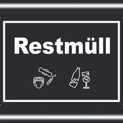 HB-Druck Restmüll Mülltrennung Aufkleber Text Symbol Haushalt A3 (297x420mm)