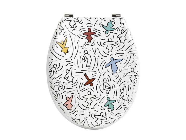 MSV Wc-Sitz Karl, Mehrfarbig, 45x5.6x36 cm, passend für alle handelsüblichen WCs, Schnellbefestigung, Badezimmer, WC Ausstattung, WC Sitze
