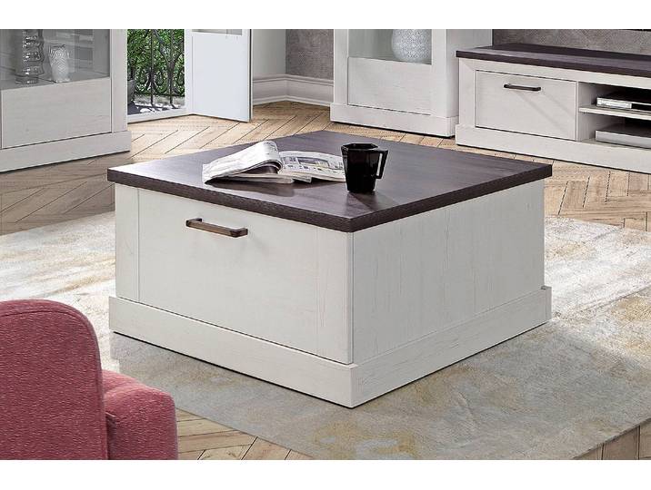 Table basse 85 x 43 x 85cm Blanc/Gris