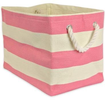 DII Striped Decorative Storage Bin