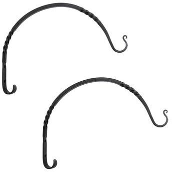 Achla Designs Set of 2 Heavy Duty Arc Wall Brackets, 14.5 Inch Wide, Black Powder Coat Finish