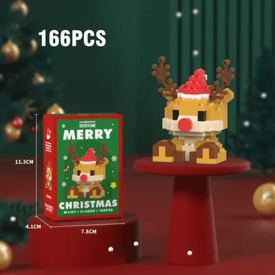 Uplift Curations Christmas Building Block Series Santa Claus & Reindeer Brick Set For Holiday Fun reindeer