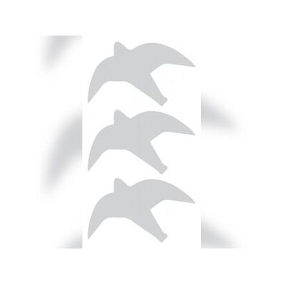 Vogelschutz Aufkleber, transparent, Set = 3 Stück - 150 x 90 mm Folie selbstklebend