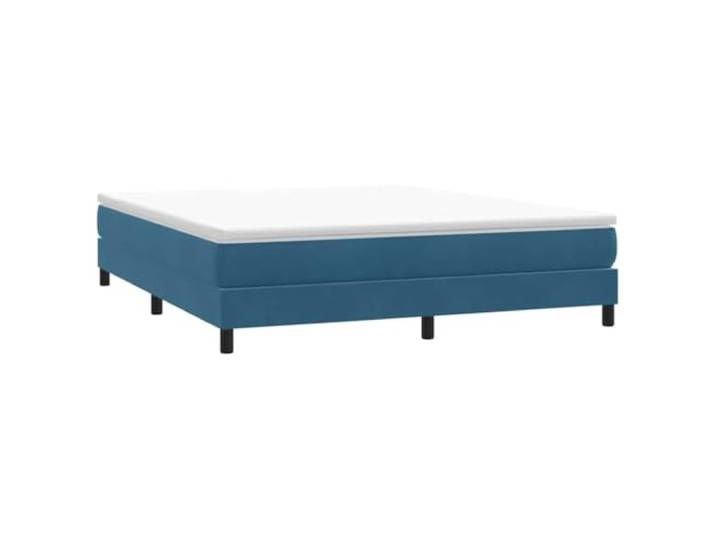 KTHLBRH Boxspringbett dunkelblau 180 x 220 cm Samt Lattenrost inklusive, stabile Beine, weicher Stoff, ohne Matratze