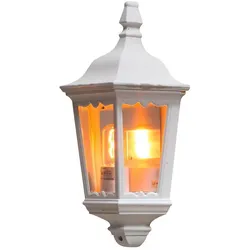 Konstsmide Außen-Wandleuchte FIRENZE, E27 max. 100W, Weiß, Aluminium / Klarglas KON-7229-250