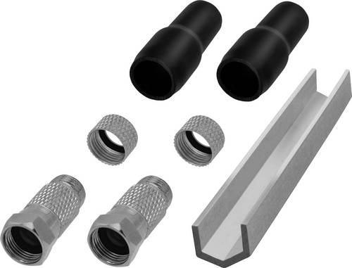 TRU COMPONENTS TC-6936288 F-Stecker mit Knickschutztülle Anschlüsse: F-Stecker Kabel-Durchmesser: 8mm 1 Set