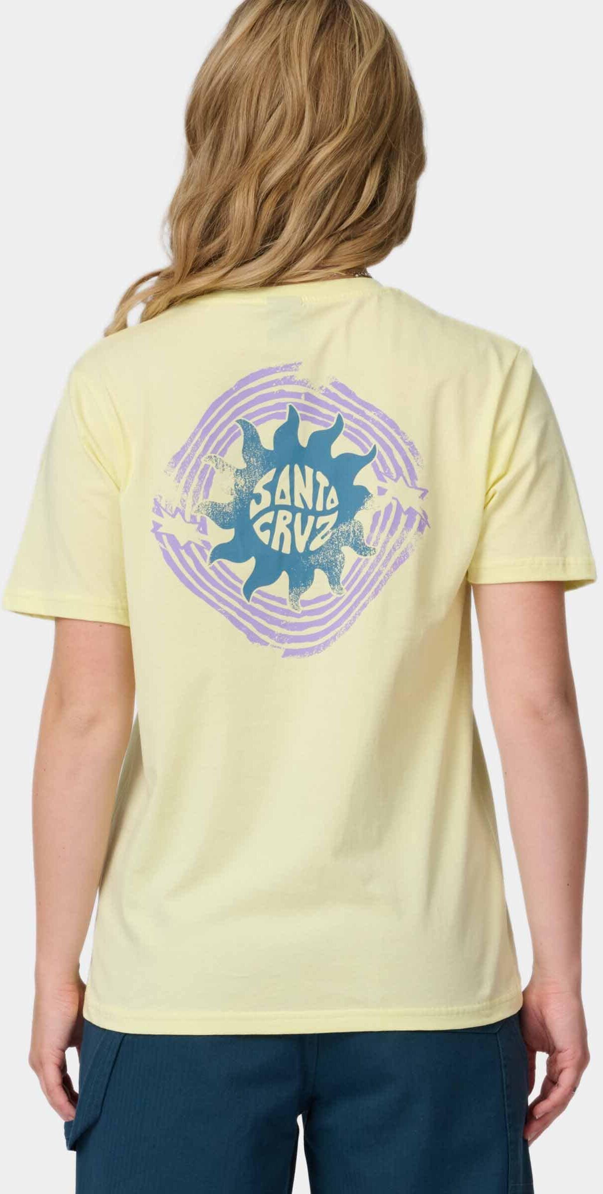 T-Shirt SANTA CRUZ "SUN DAZE T-SHIRT", Damen, Gr. XL (14), gelb (celestial gelb), Obermaterial: 100% Baumwolle, Shirts T-Shirt, sportliche Passform, für sportliche Aktivitäten, sportlicher Stil celestial gelb XL (14)