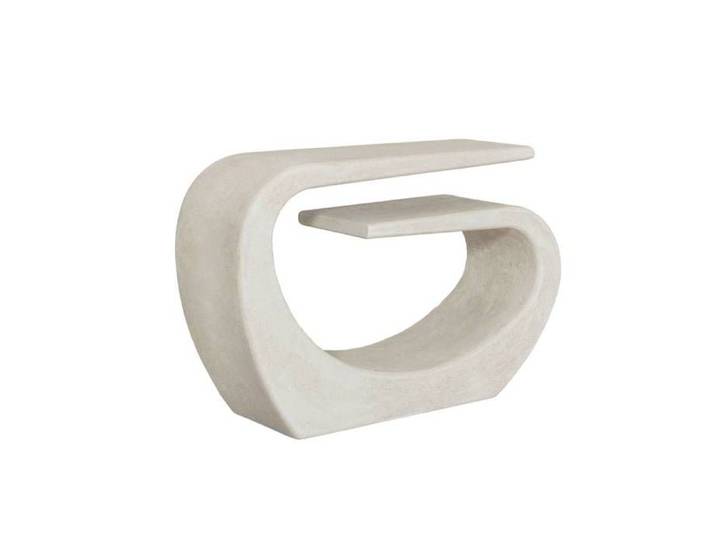 Console en bois effet béton blanc Danaé