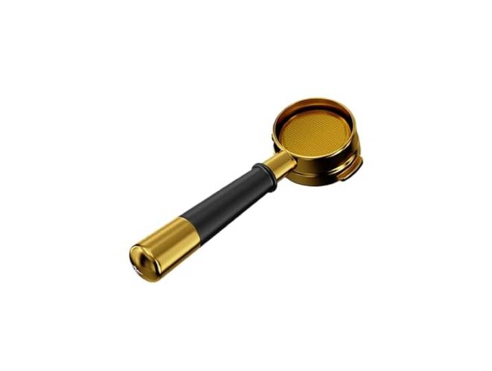 MHW-3BOMBER Bodenloser Siebträger, Kompatibel Mit La Marzocco, 58 Mm/E61 Kaffeemaschine, Metallgriff, Auslaufsicherer, Rutschfester Kaffee-Extraktionsgriff(Gold)