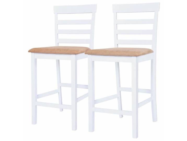 Chaises de bar - GOTOTOP - TOP-ZHU - Blanc - Tissu - Bois massif