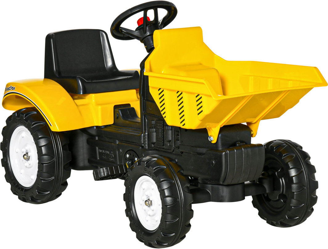 Freeport Park HOMCOM Ride on Tractor No Power for Kids with Manual Control Bucket Yellow 1