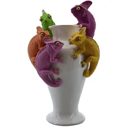 Vase Echsen (H 31.50 cm) - weiß - H 31.50 cm