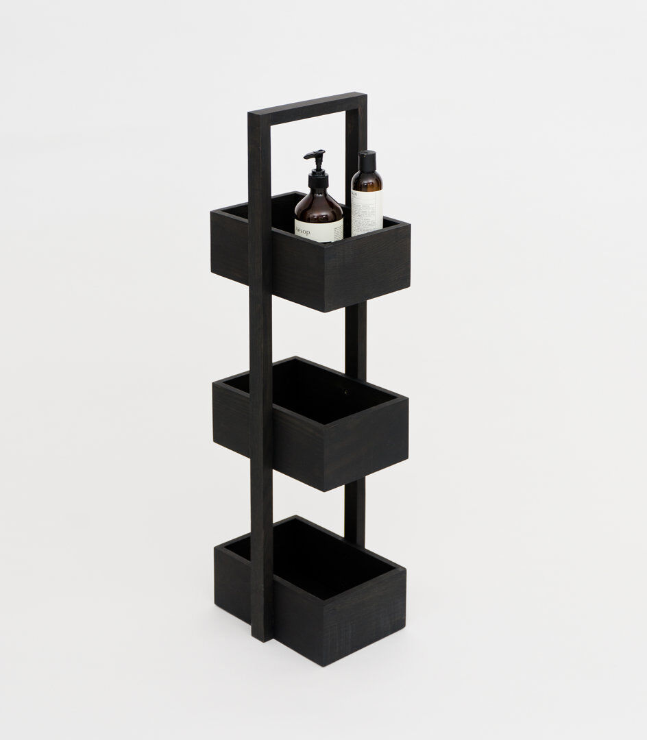 Ebern Designs Belinda Shower Caddy Dark Oak 84cm H X 22cm W X 26cm D