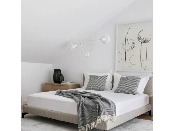 GRUPA Wandleuchte Arigato, weiß / opal, für Arbeitszimmer / Büro, Metall