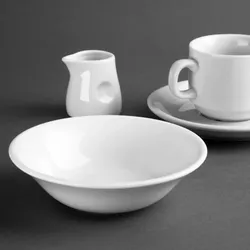 12 Stück Olympia Whiteware Müslischalen 15cm. Kapazität: 300ml. 15(Ø)cm