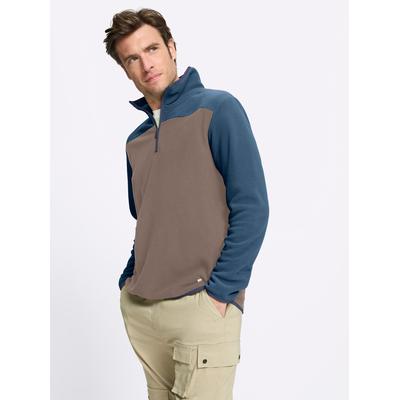 Fleecepullover CATAMARAN, Herren, Gr. 52/54, rauchblau, 100% Polyester, gemustert, mehrfarbig, Sweatshirts Fleecepullover