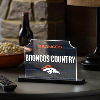 Evergreen "Denver Broncos NFL Football Rectangle Desklite LED Decor - 10"""