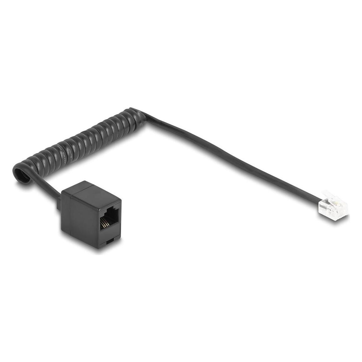 Delock Telefonkabel / Spiralkabel RJ11 Stecker zu RJ45 Buchs (88720)