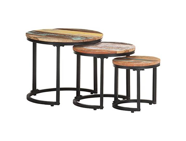 vidaXL Beistelltisch 3-TLG. Industriestil Couchtisch Satztisch Kaffeetisch Sofatisch Wohnzimmertisch Teetisch Tisch Recyceltes Massivholz
