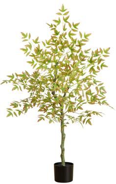 Nearly Natural 4-ft Autumn Nandina Artificial Fall Tree - Green