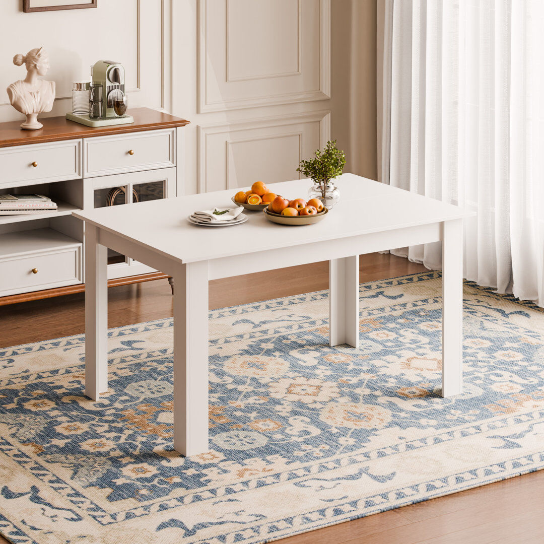 17 Stories Giancarlos Rectangular Dining Table White