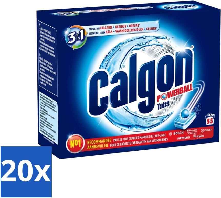 Calgon - Waschmaschinenreiniger - Gegen Kalkablagerungen / Waschmittelrückstände / Gerüche - 55 Tabletten - Vorteilspack - 20 Stücke