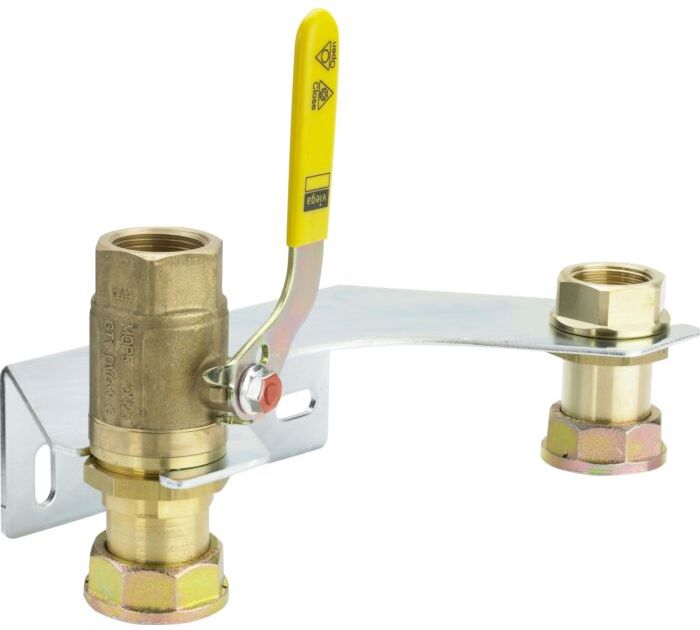 Viega Montageeinheit 528560 Rp 1, Messing, für Zweistutzengaszähler