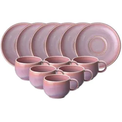 Like. by Villeroy & Boch, Tasse, Perlemor Coral Espressotassen mit Untertassen (60 ml, 6x)