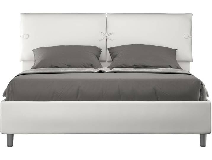 ITYHOME - Lit sans sommier rembourré 160x200 similicuir blanc Sleeper