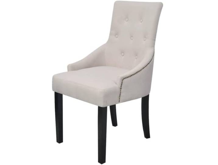 POUFGDR Esszimmerstühle, cremegrau, Stoff, mit Armlehnen, 4 Stück Stabiler Holzrahmen, gepolsterte Sitze, 110 kg pro Sitz, Esszimmer, Wohnzimmer, Lesen, Entspannung