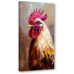 LEINWANDBILD Hahn Vogel Tier 50x100cm