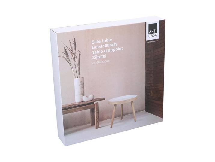 Beistelltisch Arti Casa 40 x 36 cm , beige (weiß), B:40cm T:40cm, Tische, Beistelltisch