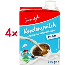 Jeden Tag 4er-Pack Kondensmilch 4% Fett