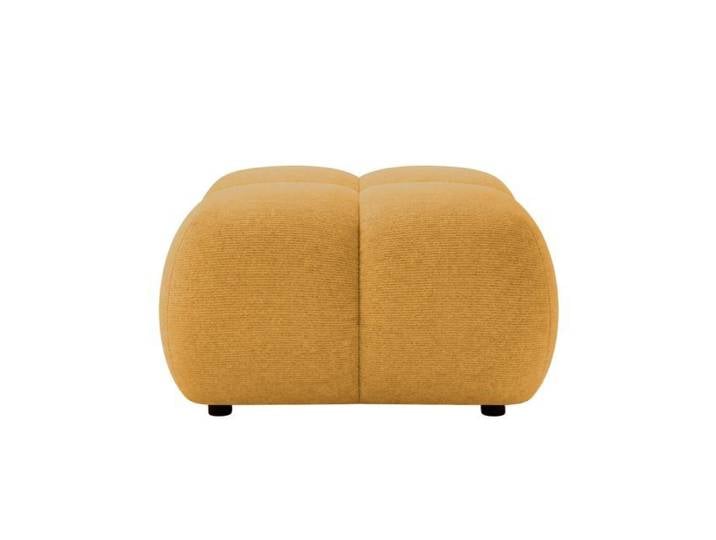 CONSTANCE - Pouf en tissu chenille Moutarde 72x72x43.5