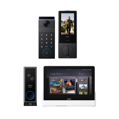 eufy FamiLock S3 Max + Video Doorbell E340 + eufy Smart Display E10 White