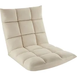 tectake Relaxsessel Snooze, 2 in 1, Samt, 14-fach verstellbar   Beige