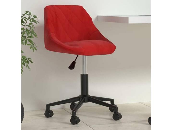 Chaise pivotante de bureau Rouge bordeaux Velours - Cadre durable - design élégant(14023)