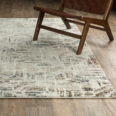 ROW ROW Gemma Modern Distressed Geometric Beige/Multi Area Rug