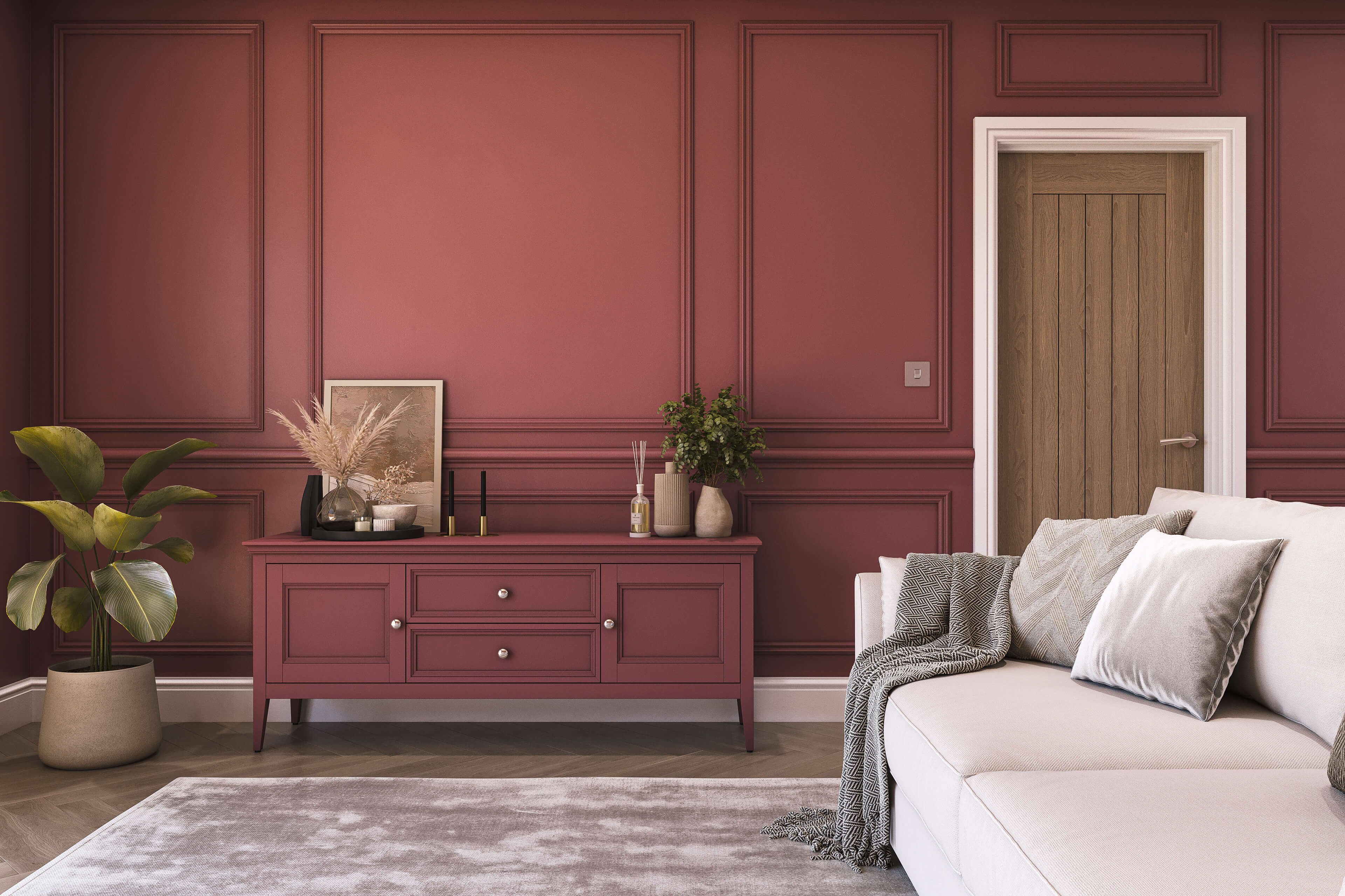 Hemway Chalk Paint   Raspberry Red   Shabby Chic   Furniture   Chalky Matt Finish - Raspberry Red - 1L