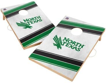 Skip's Garage North Texas Mean Green Regulation 2x4 Cornhole Set