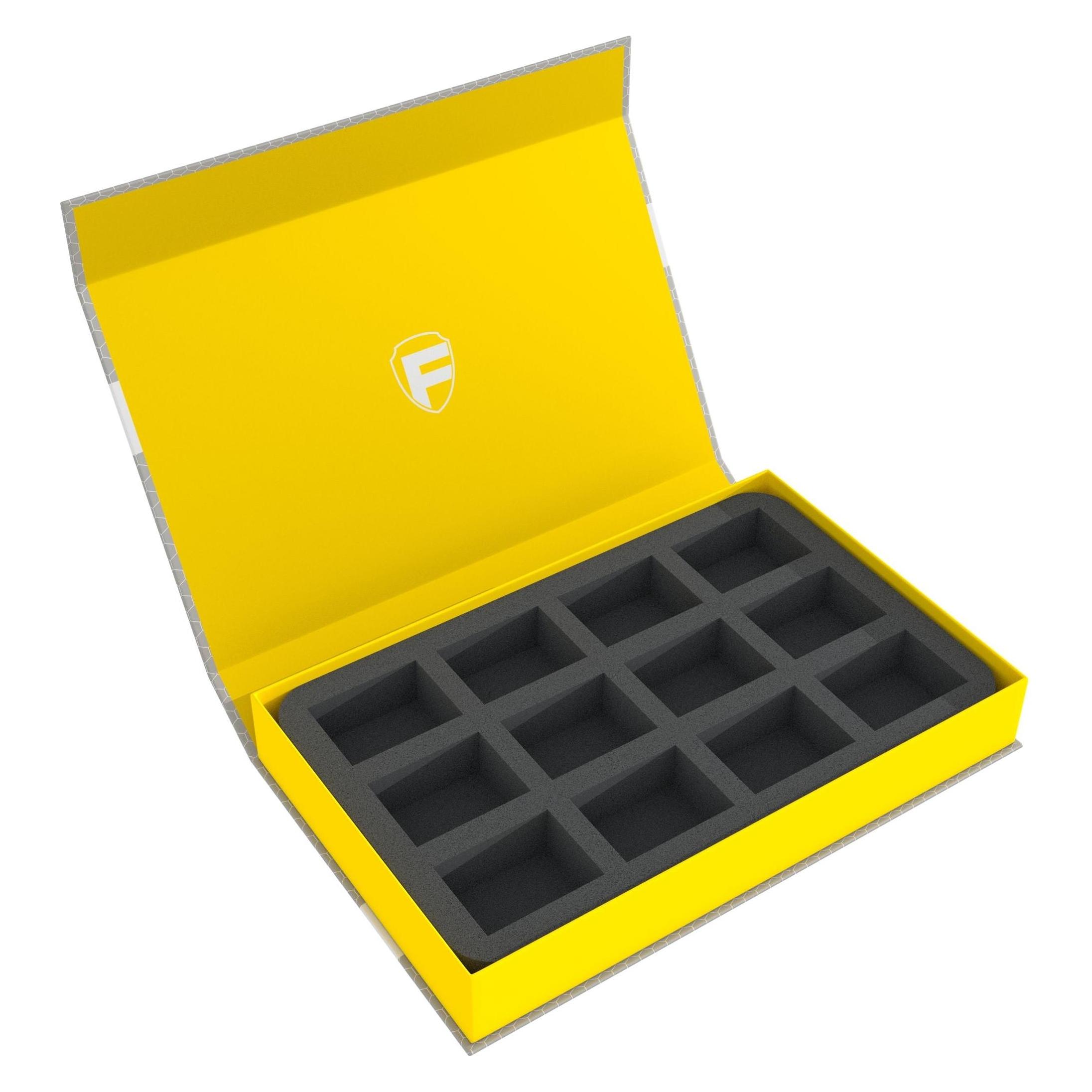 Feldherr HSMB040P11 - Magnetbox gelb für Necromunda: Underhive - 12 Fächer (Karton, Schaumstoff) (HSMB040P11)